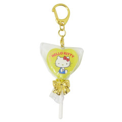 Japan Sanrio Mascot Keychain - Hello Kitty : Lollipop Candy Yellow
