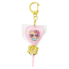 Japan Sanrio Mascot Keychain - Hello Kitty : Tan Swimsuit Party Lollipop Candy Sunglasses