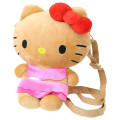 Japan Sanrio Fluffy Pochette Shoulder Crossbody Bag - Hello Kitty : Tan Swimsuit Party - 1