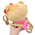 Japan Sanrio Fluffy Pochette Shoulder Crossbody Bag - Hello Kitty : Tan Swimsuit Party - 2