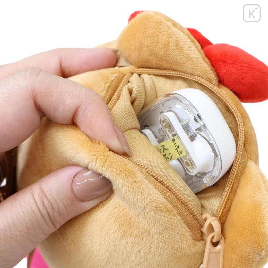 Japan Sanrio Fluffy Pochette Shoulder Crossbody Bag - Hello Kitty : Tan Swimsuit Party - 3