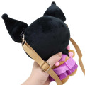 Japan Sanrio Fluffy Pochette Shoulder Crossbody Bag - Kuromi : Tan Swimsuit Party - 2