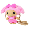 Japan Sanrio Fluffy Pochette Shoulder Crossbody Bag - My Melody : Tan Swimsuit Party - 1