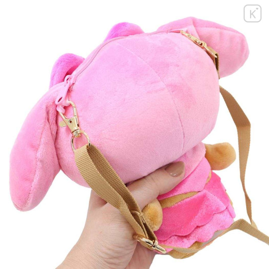 Japan Sanrio Fluffy Pochette Shoulder Crossbody Bag - My Melody : Tan Swimsuit Party - 2