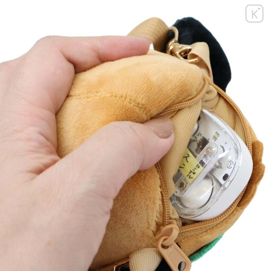 Japan Sanrio Fluffy Pochette Shoulder Crossbody Bag - Pochacco : Tan Swimsuit Party - 3