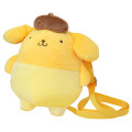 Japan Sanrio Fluffy Pochette Shoulder Crossbody Bag - Pompompurin : Tan Swimsuit Party - 1