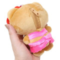 Japan Sanrio Mini Plush Pouch with Carabiner - Hello Kitty : Tan Swimsuit Party - 2
