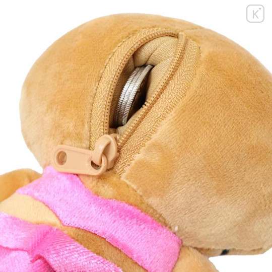 Japan Sanrio Mini Plush Pouch with Carabiner - Hello Kitty : Tan Swimsuit Party - 3