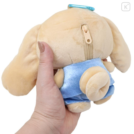 Japan Sanrio Mini Plush Pouch with Carabiner - Cinnamoroll : Tan Swimsuit Party - 2