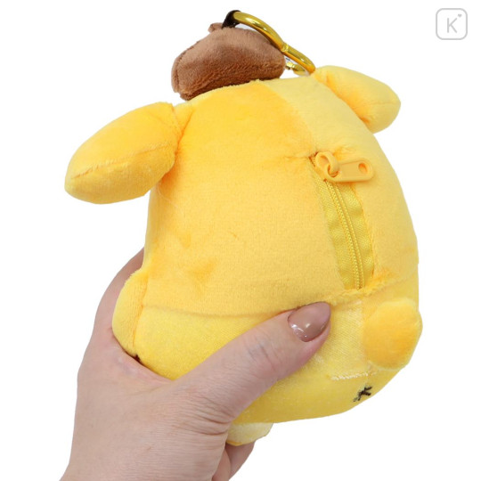 Japan Sanrio Mini Plush Pouch with Carabiner - Pompompurin : Tan Swimsuit Party - 2