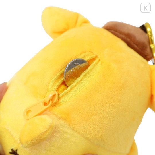 Japan Sanrio Mini Plush Pouch with Carabiner - Pompompurin : Tan Swimsuit Party - 3