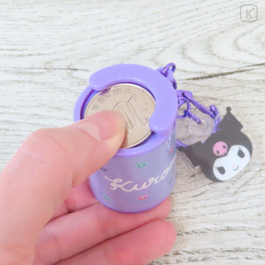Japan Sanrio Coin Case Keychain - Kuromi : Purple - 2