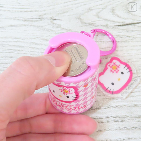 Japan Sanrio Coin Case Keychain - Hello Kitty : Y2k Houndstooth - 2