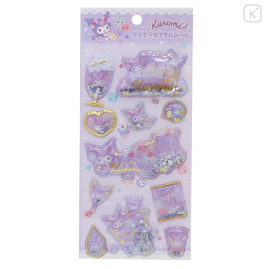 Japan Sanrio Shake Shake Capsule Seal Sticker - Kuromi : Party 3D - 1