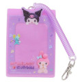Japan Sanrio Pass Case Card Holder with Coil - Kuromi & My Melody : Netflix Purple - 1