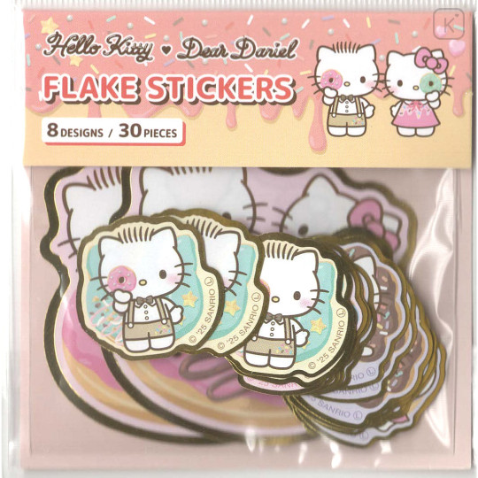 Japan Sanrio Die-cut Flake Seal Sticker Pack - Dear Daniel & Hello Kitty : Donut - 1