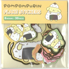 Japan Sanrio Die-cut Flake Seal Sticker Pack - Pompompurin : Onigiri Rice Ball