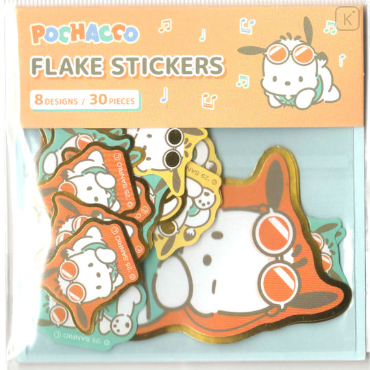 Japan Sanrio Die-cut Flake Seal Sticker Pack - Pochacco : Dance - 1