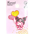 Japan Sanrio Patch Fluffy Embroidery Sticker For Cloth Surface - Kuromi : Balloon - 1