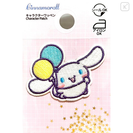 Japan Sanrio Patch Fluffy Embroidery Sticker For Cloth Surface - Cinnamoroll : Balloon - 1