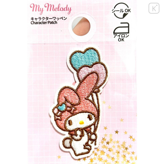 Japan Sanrio Patch Fluffy Embroidery Sticker For Cloth Surface - My Melody : Balloon - 1