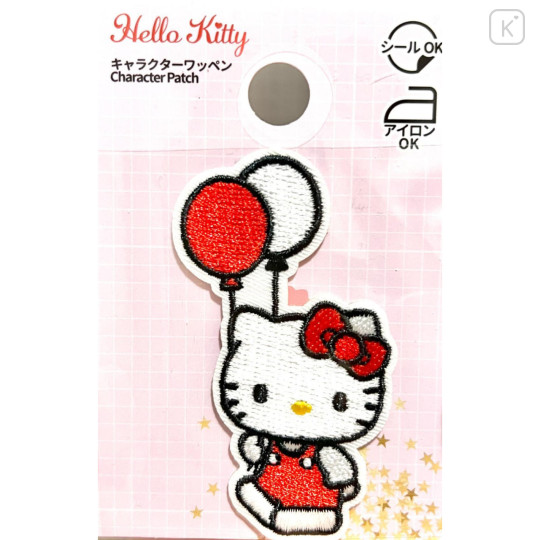 Japan Sanrio Patch Fluffy Embroidery Sticker For Cloth Surface - Hello Kitty : Balloon - 1