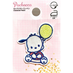 Japan Sanrio Patch Fluffy Embroidery Sticker For Cloth Surface - Pochacco : Balloon
