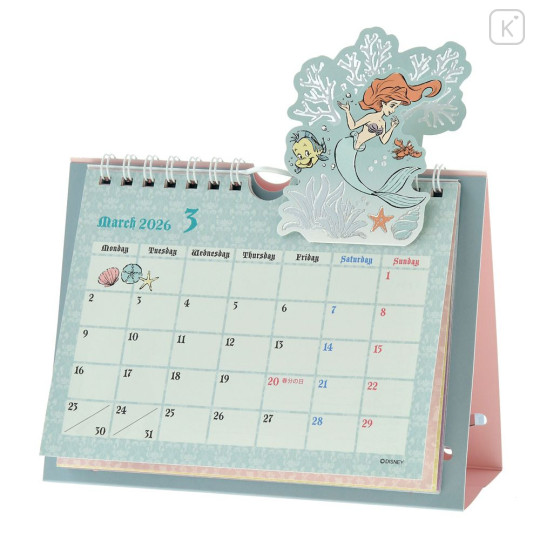 Japan Disney Store Desk Calendar - Disney Princess : Metallic 2026 - 4