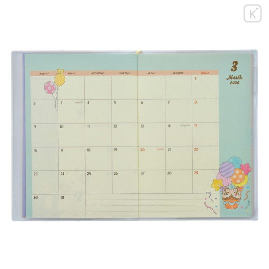 Japan Disney Store B6 Planner Monthly Schedule Book - Chip & Dale : Costume 2026 - 8