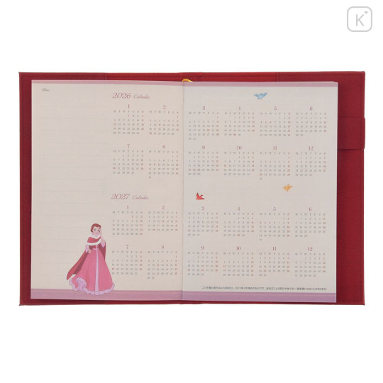 Japan Disney Store B6 Planner Monthly Schedule Book - Beauty and the Beast : Embossed Red 2026 - 8