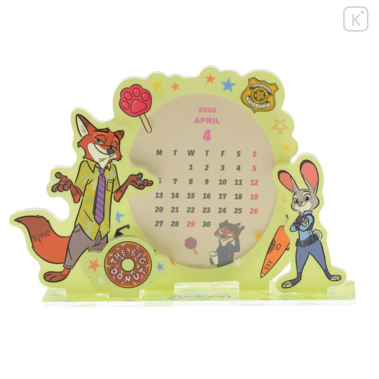 Japan Disney Store Acrylic Calendar Stand - Zootopia : 2026 - 1