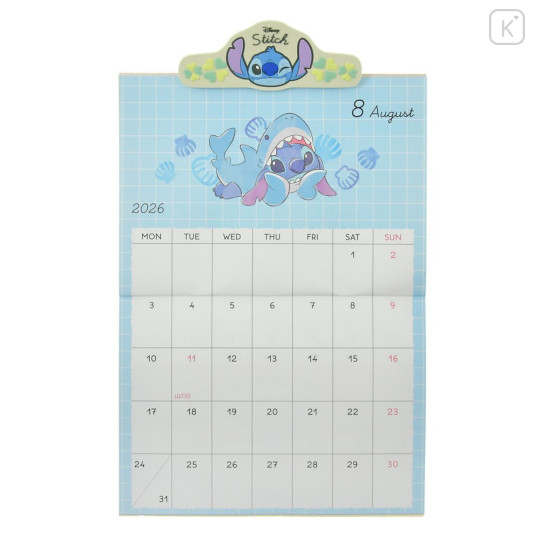 Japan Disney Store Wall Calendar with Magnet Clip - Scrump & Stitch : Costume 2026 - 6