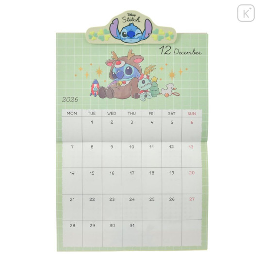 Japan Disney Store Wall Calendar with Magnet Clip - Scrump & Stitch : Costume 2026 - 8