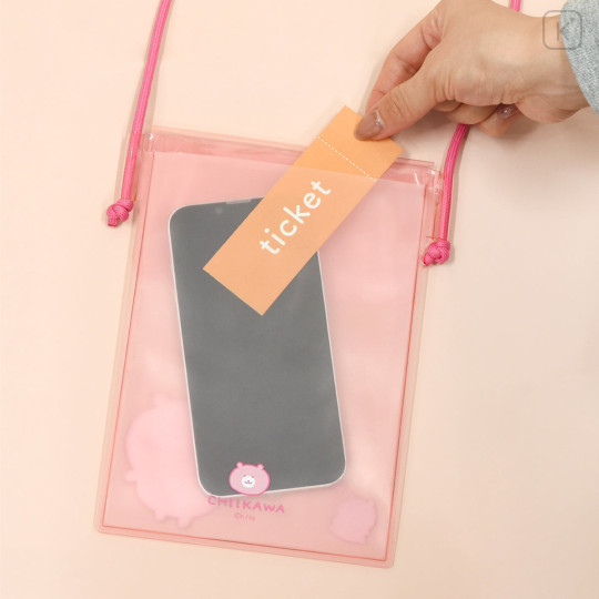 Japan Chiikawa IIIIpocket Smartphone Pouch - Chiikawa : Clear Pink - 2