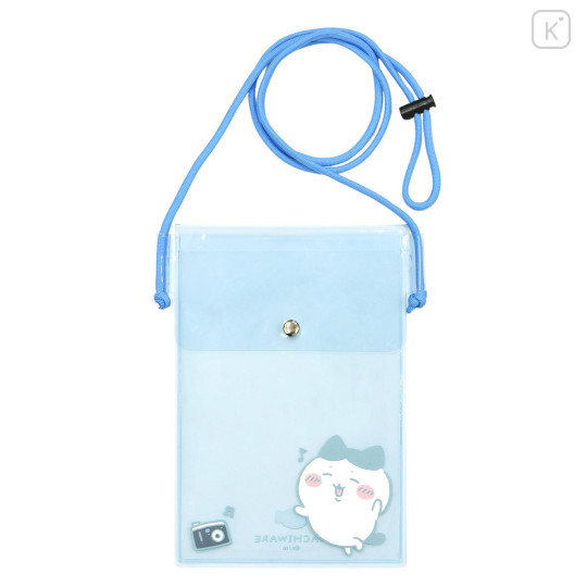 Japan Chiikawa IIIIpocket Smartphone Pouch - Hachiware : Clear Blue - 1