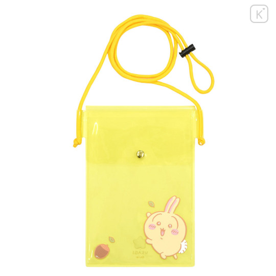 Japan Chiikawa IIIIpocket Smartphone Pouch - Usagi : Clear Yellow - 1