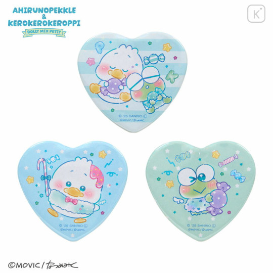 Japan Sanrio Heart Badge Set - Pekkle & Keroppi : Dolly Mix Petit - 1
