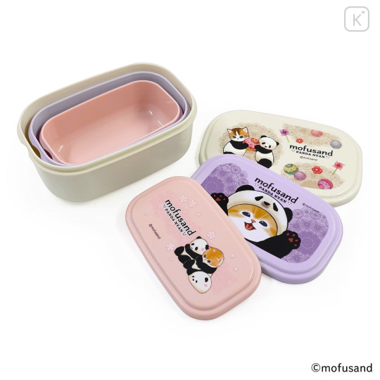Japan Mofusand Nesting Food Storage Container Set - Panda Cat Nyan - 5