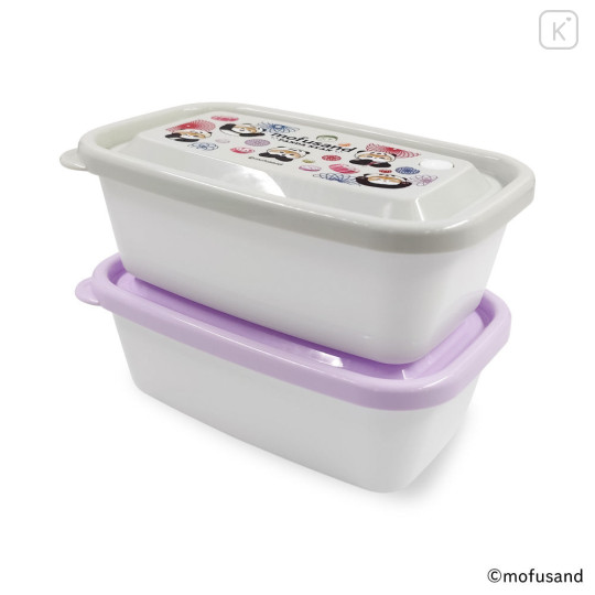 Japan Mofusand Microwave Food Storage Container Set - Panda Cat Nyan - 6