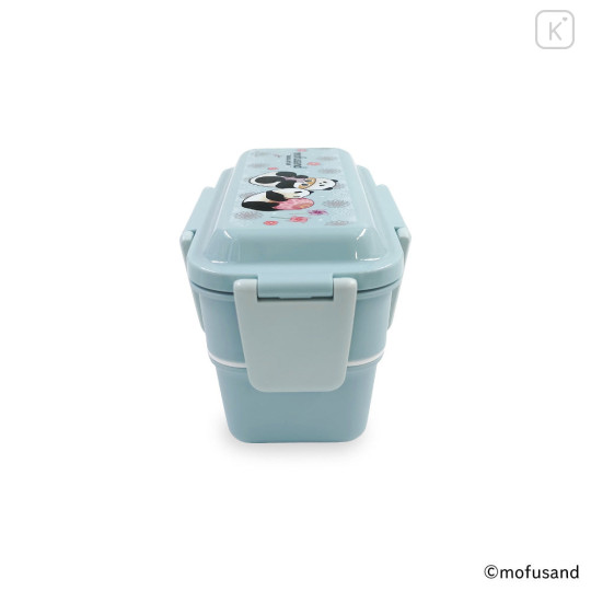 Japan Mofusand 2 Tier Bento Lunch Box 600ml - Panda Cat Nyan Blue - 4