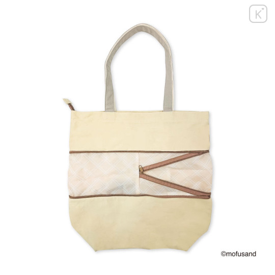 Japan Mofusand Expandable Tote Bag (L) - Red Panda Cat Nyan Beige - 5