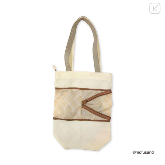 Japan Mofusand Expandable Tote Bag (S) - Red Panda Cat Nyan Beige - 5
