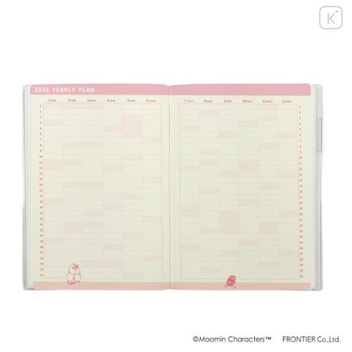 Japan Moomin B6 Planner Monthly Schedule Book - Hattifatteners & Little My : Umbrella 2026 - 4