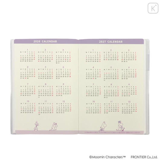 Japan Moomin B6 Planner Monthly Schedule Book - Hattifatteners & Little My : Red 2026 - 3