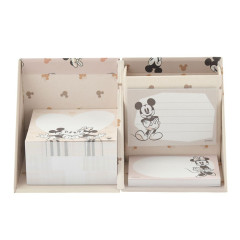 Japan Disney Store Sticky Notes & Memo Pad & Pen Stand - Mickey & Minnie : Grayish Color