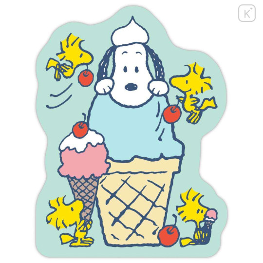 Japan Peanuts Die-cut Memo - Snoopy & Woodstock : Happy Journey Ice Cream - 1