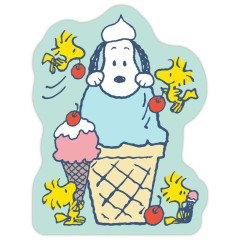 Japan Peanuts Die-cut Memo - Snoopy & Woodstock : Happy Journey Ice Cream