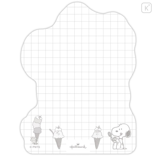 Japan Peanuts Die-cut Memo - Snoopy & Woodstock : Happy Journey Ice Cream - 2