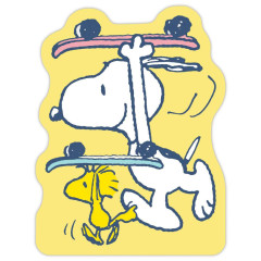 Japan Peanuts Die-cut Memo - Snoopy & Woodstock : Happy Journey Skate