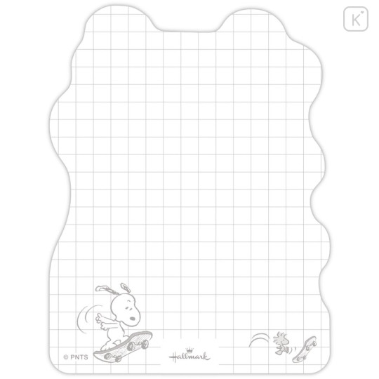 Japan Peanuts Die-cut Memo - Snoopy & Woodstock : Happy Journey Skate - 2